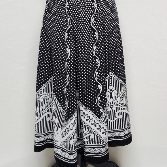 Maurices Rockabilly Vintage 90s Black White Polka-dot Printed Fit & Flare Dress - Picture 7 of 14